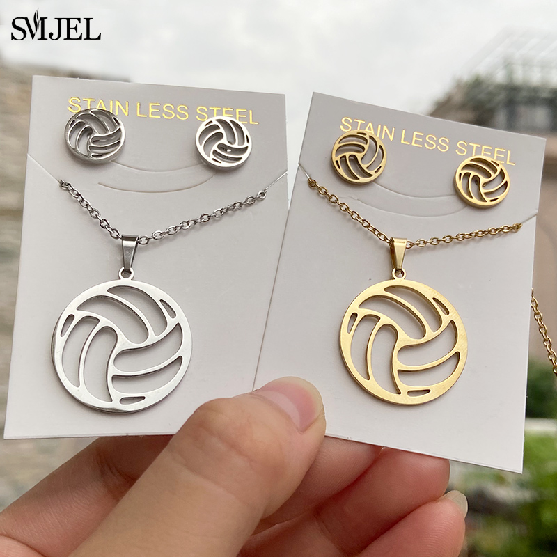 Men'S Volleyball Accessories - Roestvrijstalen Volleybal Sieraden Set Voor Vrouwen