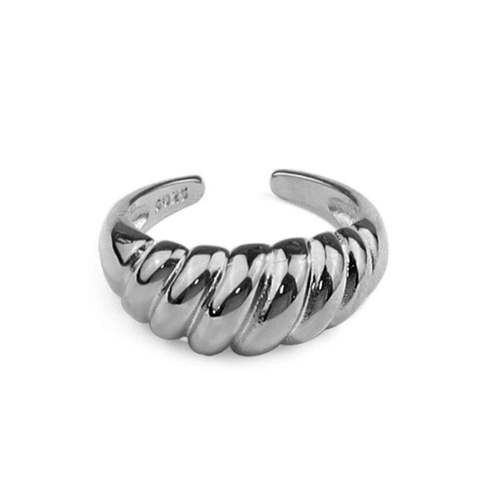 Men'S Minimalist Accessories - 925 Sterling Zilver Twisted Croissants Ringen