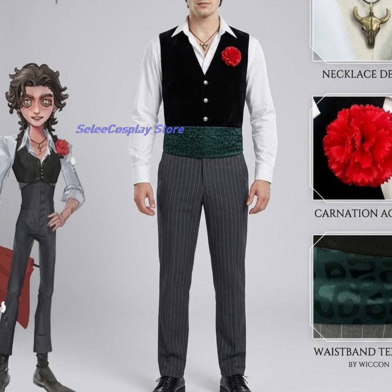 Men'S Suit Accessories - Volwassenen Cosplay Game Game Identity V