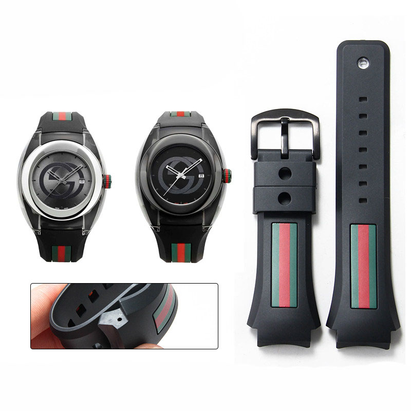 Men'S Accessories Gucci - Voor Gucci YA137/YA137107A rubberen horlogeband, speciale