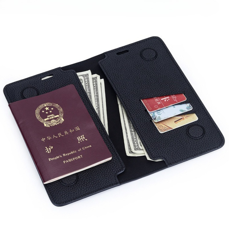 Men'S Minimalist Accessories - Slanke minimalistische paspoortportemonnee van echt leer,