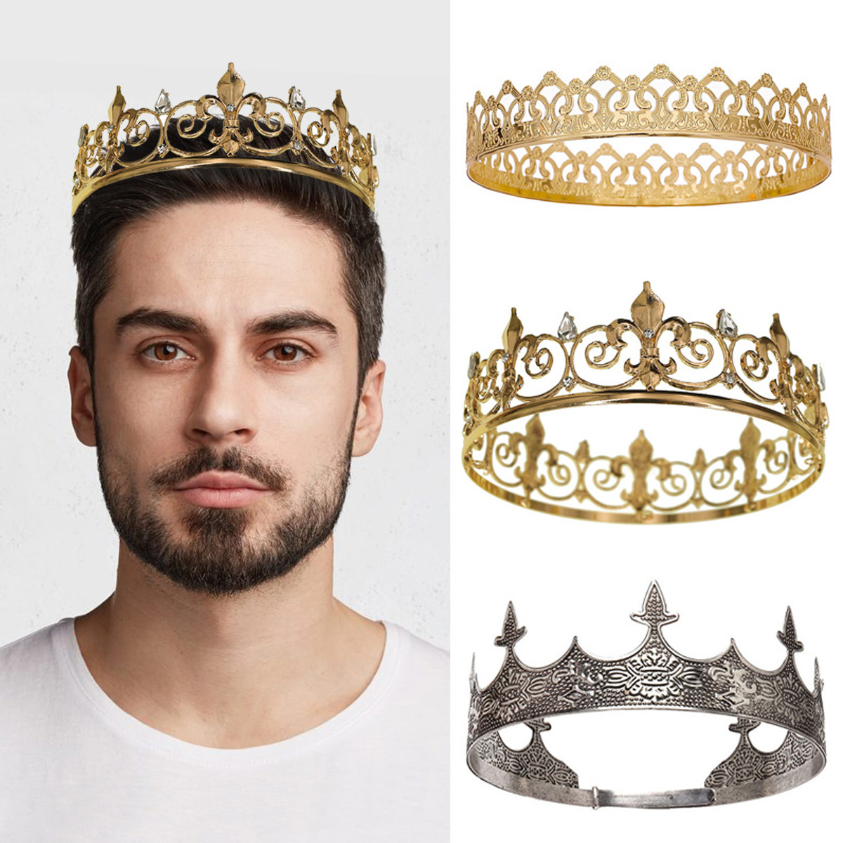 Men Accessories For Party - Koninklijke koning koningin kroon voor mannen/vrouwen