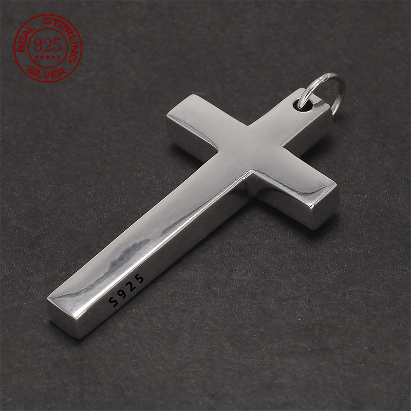 Men'S Minimalist Accessories - Echte massieve 925 zilveren kruishanger voor