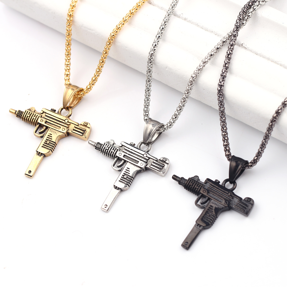 Punk Uzi pistool machinegeweer - Men Accessories Necklace recensie en prijs
